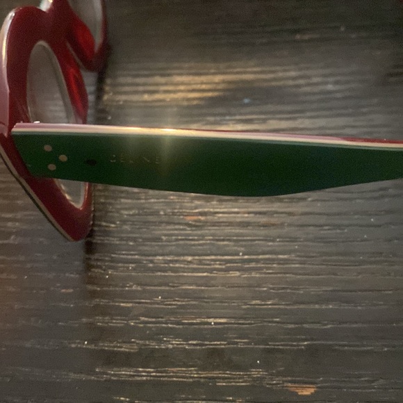Celine eyeglasses green w/burgundy - Picture 2 of 4